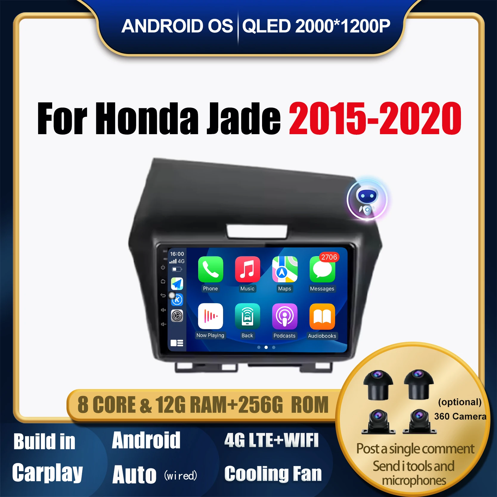 

Android 14 Car Radio For Honda Jade 2015 2016 2017 2018 2019 2020 Multimedia Video Player Carplay GPS Navi Stereo No 2 Din DVD