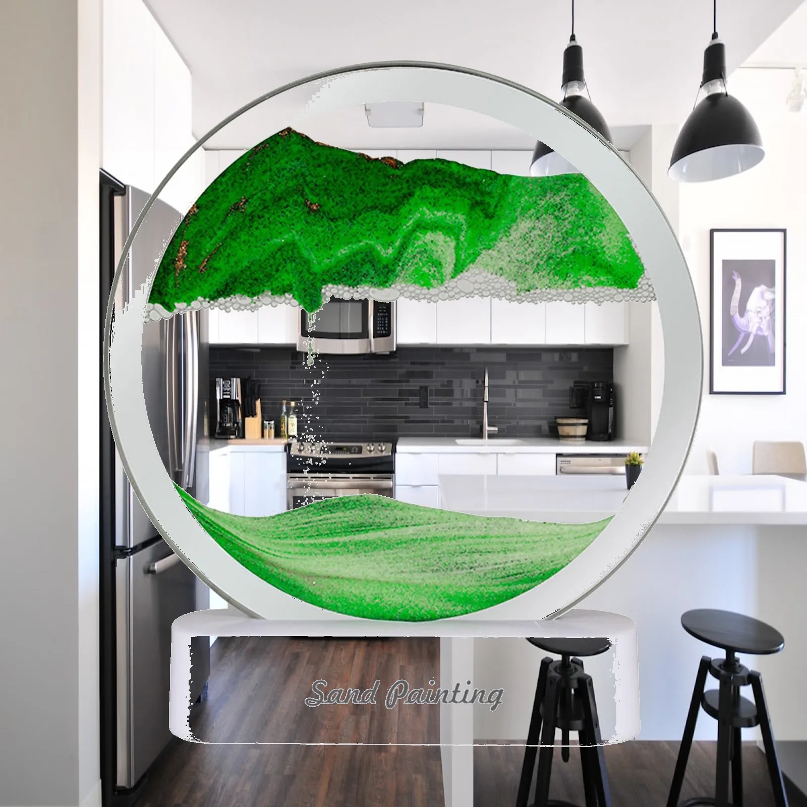 Moving Sand Art Picture Night Light 3D Dynamic Display for Bedroom