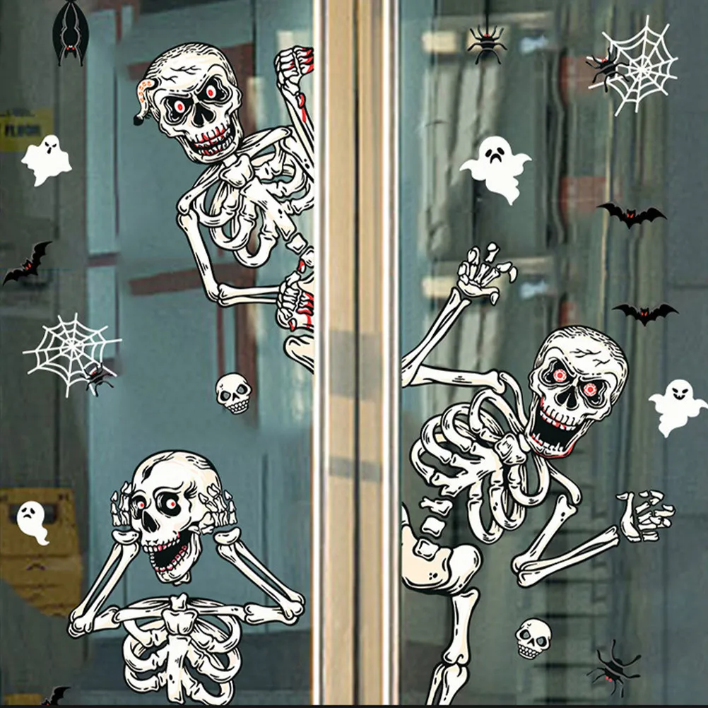 Halloween Wall Stickers 5 Sets Scary Vinyl Decals for Outdoor Home Party Decorations Bulk Pack