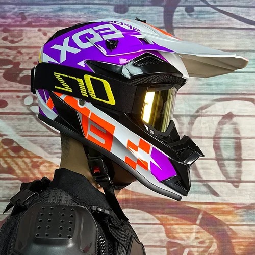 Imagen 2 del producto Casco de motocicleta todoterreno de cara completa bicicleta de carreras cuesta abajo ABS AM DH bicicleta de montaña Capacete Cross Casco Motocross gafas regalo