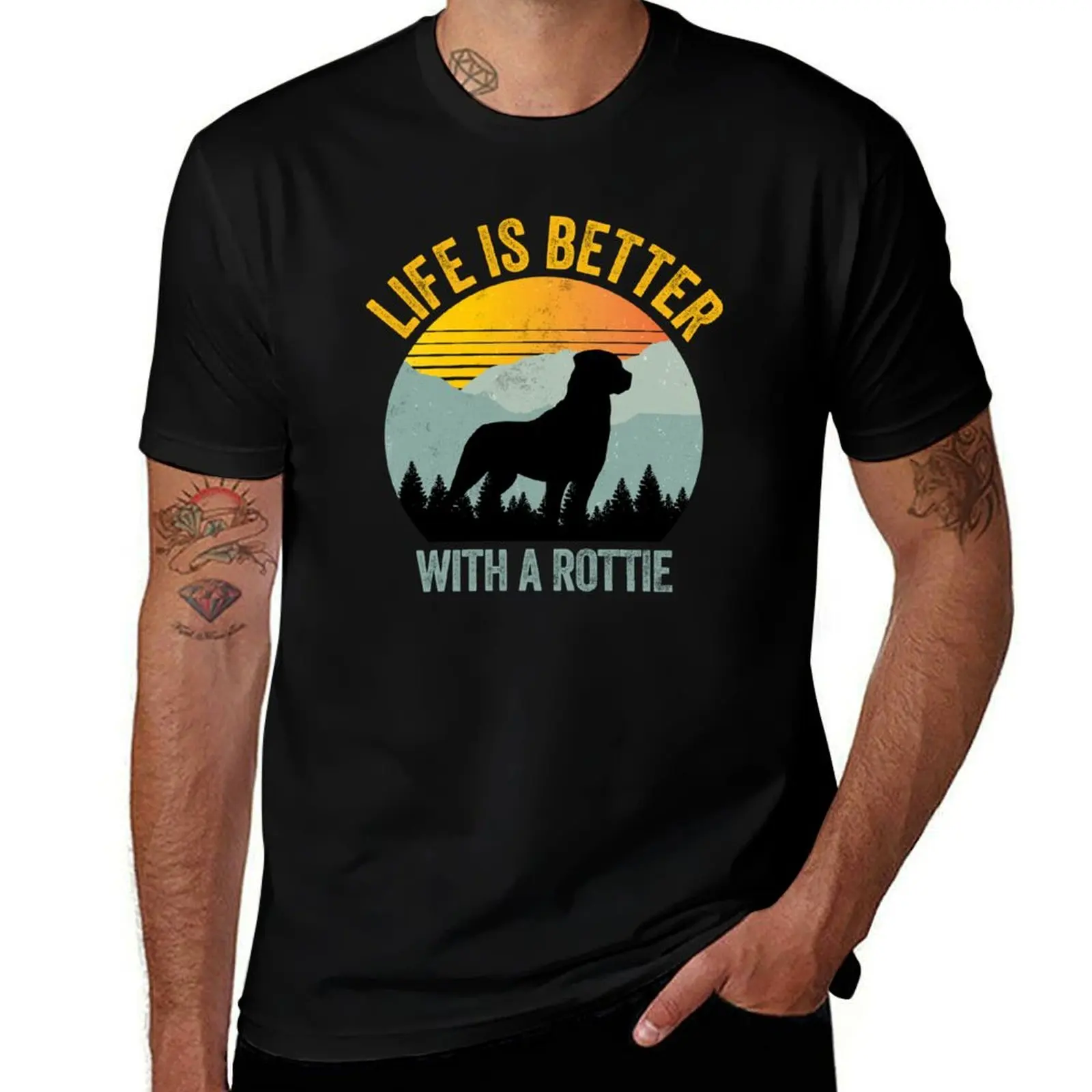 Life Is Better With A Rottie Summer Sun Gift T-Shirt anime t shirts Blouse plain white t shirts men