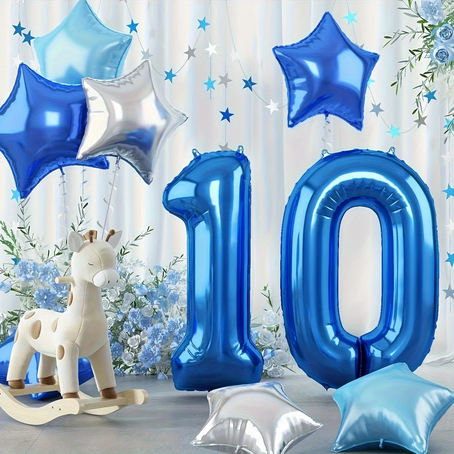 32inch Blue Number Balloon Set - Balloon Pump Hand 评论和价格
