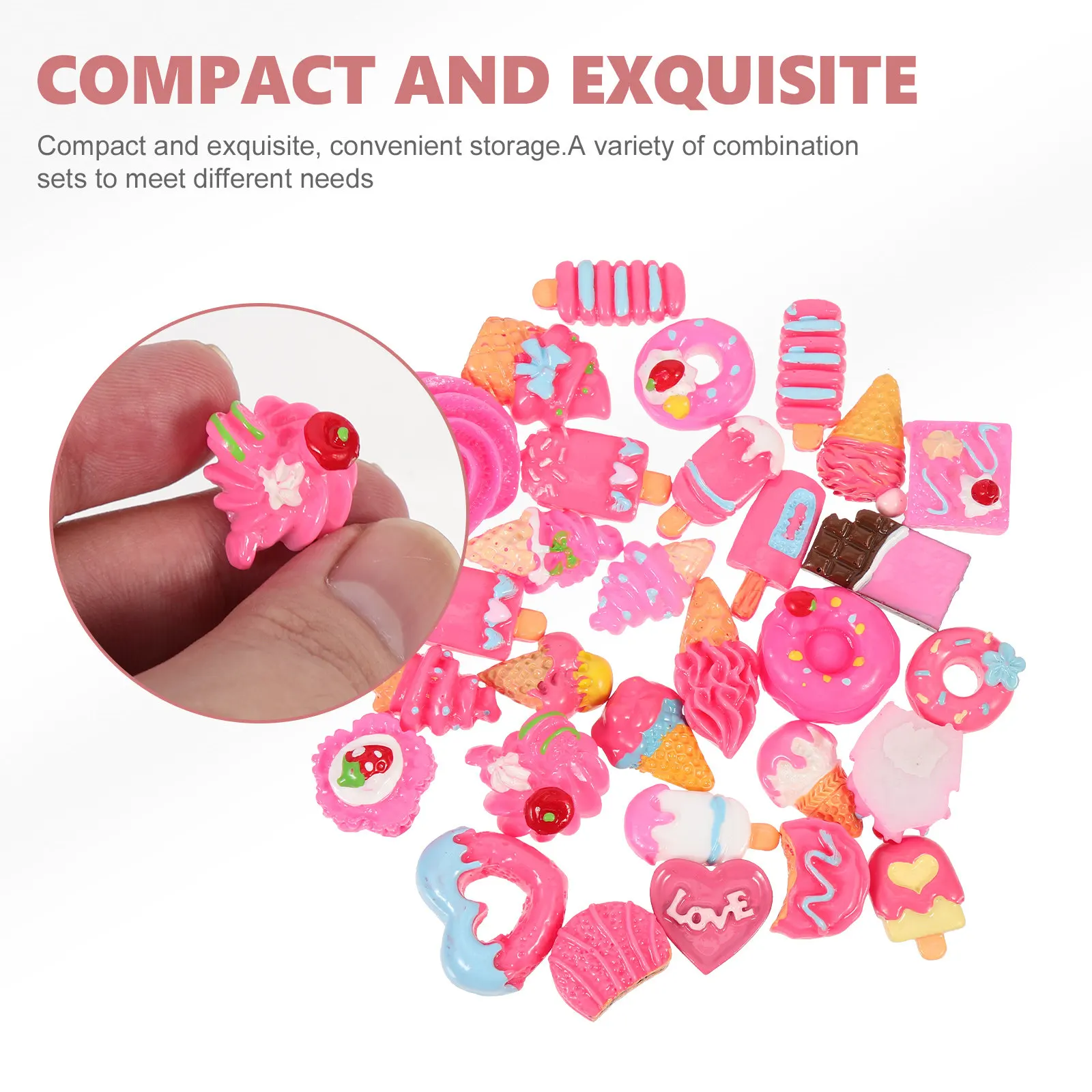 

30Pcs DIY Phone Case Decor Fine Craftsmanship Not Easy to Break Micro Landscape Ornaments Kawaii Nail Charms DIY Resin Adornment