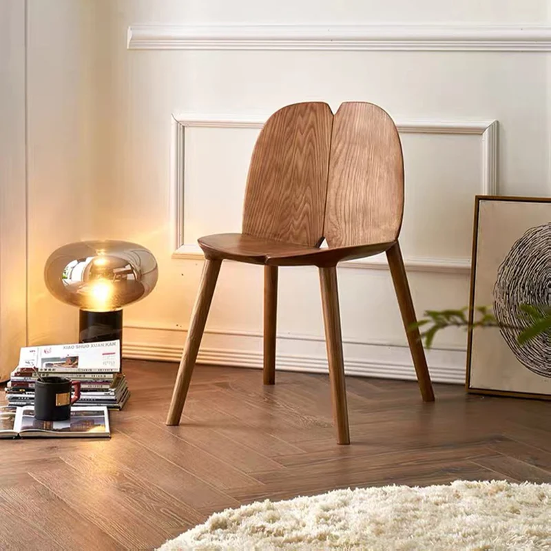 Wuli Nordic Household Solid Wood Chair Designer Restaurant Study Dining Chair Modern Minimalist Backrest Chair