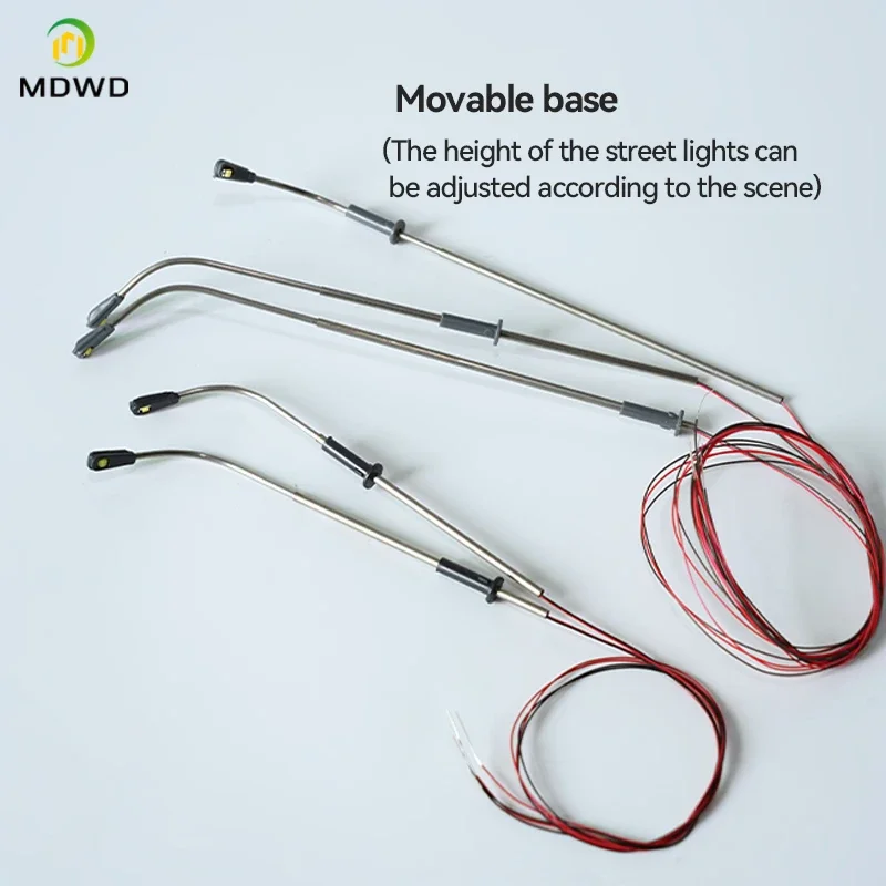 10pcs HO Scale Street Light 3V DIY LED Miniature Lights Head White/Warm White Light Railway Train Layout Lamp