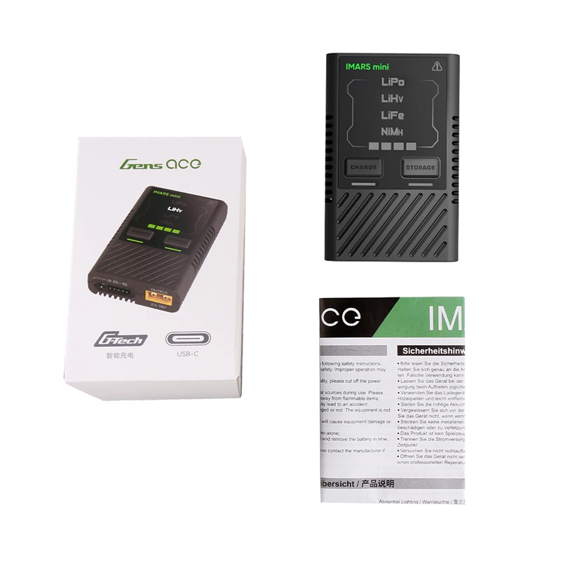 HOT Gens Ace IMARS Mini Balance Charger 2-4S Lipo Battery Smart Charging G-TECH For Lipo LiHv LiFe NiMH QC PD USB-C RC FPV Drone view 6