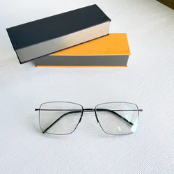 High Quality Denmark Style Myopia Eyeglasses Pure Titanium Square Screwless Design Glasses Frame Men's Ultralight  508