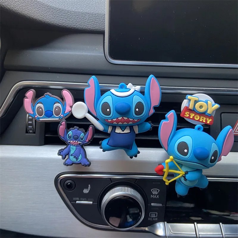 New Disney Stitch Interior Decoration Doll Anime Figures Cartoon Kawaii Car Perfume Air Outlet Aromatherapy Toys Gilrs Boy Gifts