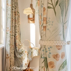 Bedroom Curtain Punched Hook Style Pastoral Style 2023 New Living Room American Curtains Full Blackout Children Room Drapes