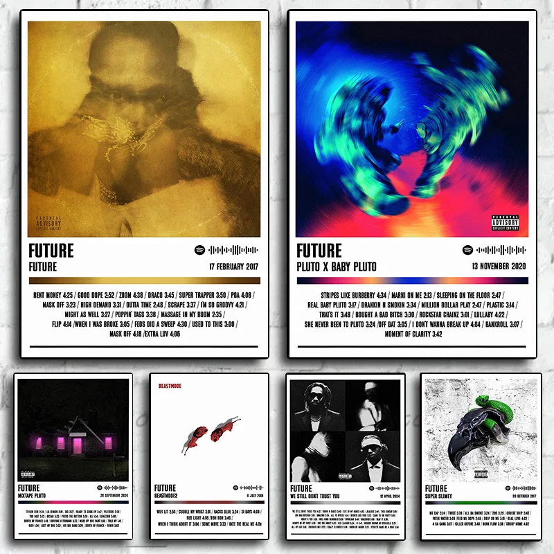 Affiche de chanteur Hip Hop Future Beastmode Super Slimey, affiche imprimée, images d'art murales, peinture sur toile, décoration de salle de maison, cadeau