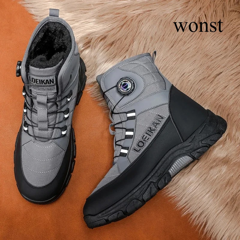 

2025 wonst Winter New Men's Snow Boots, Thickened & Cotton-Lined Versatile Trendy Style, Outdoor Wear with Street Vibe men boots