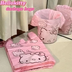 Large Capacity Hellokittys Girl Heart KT Cartoon Pattern Sanrios Anime Kawaii Tank Top Plastic Bag Kitchen Home Garbage Bag Gift