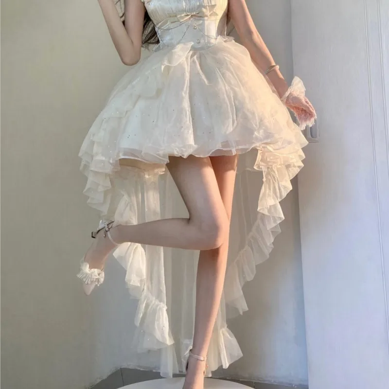 New Generate Color Light Formal Dress Cute Trailing Pettiskirt