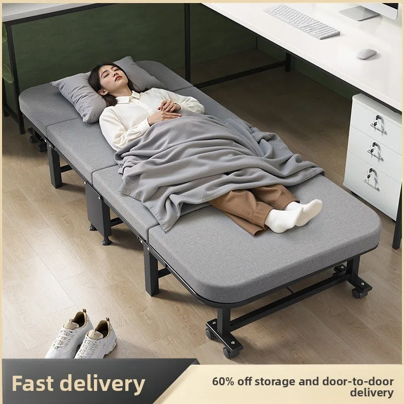 Nap folding bed single bed recliner, office adult lunch break sleeping artifact hospital simple portable escort bed
