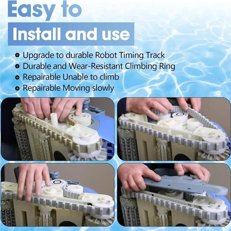 B48B-For Dolphin 9993197 Robotic Pool Cleaner Replacement Drive Kit Gray Tracks Climbing Ring