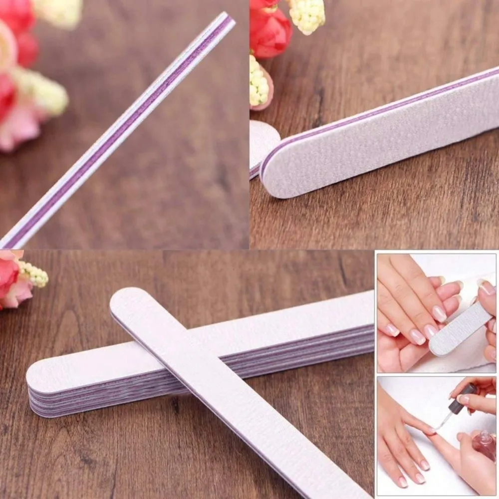 

Durable 100/180 Grit Sandpaper Nail File Double Sided Grey Color Nail Art Files Multi-Grit Nail Care Tools Pedicure