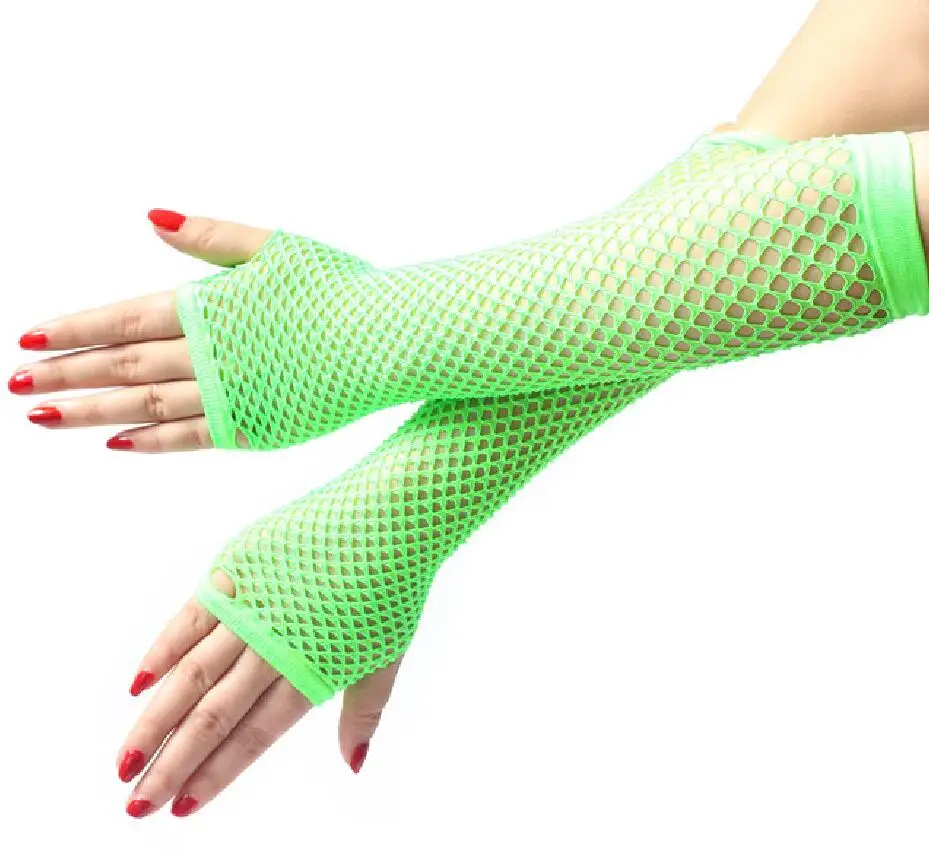 Neon Fishnet Fingerless Long Gloves Leg Arm Cuff Party Wear Fancy Dress For Womens Sexy  Arm Warmer 10PAIRS/20PCS