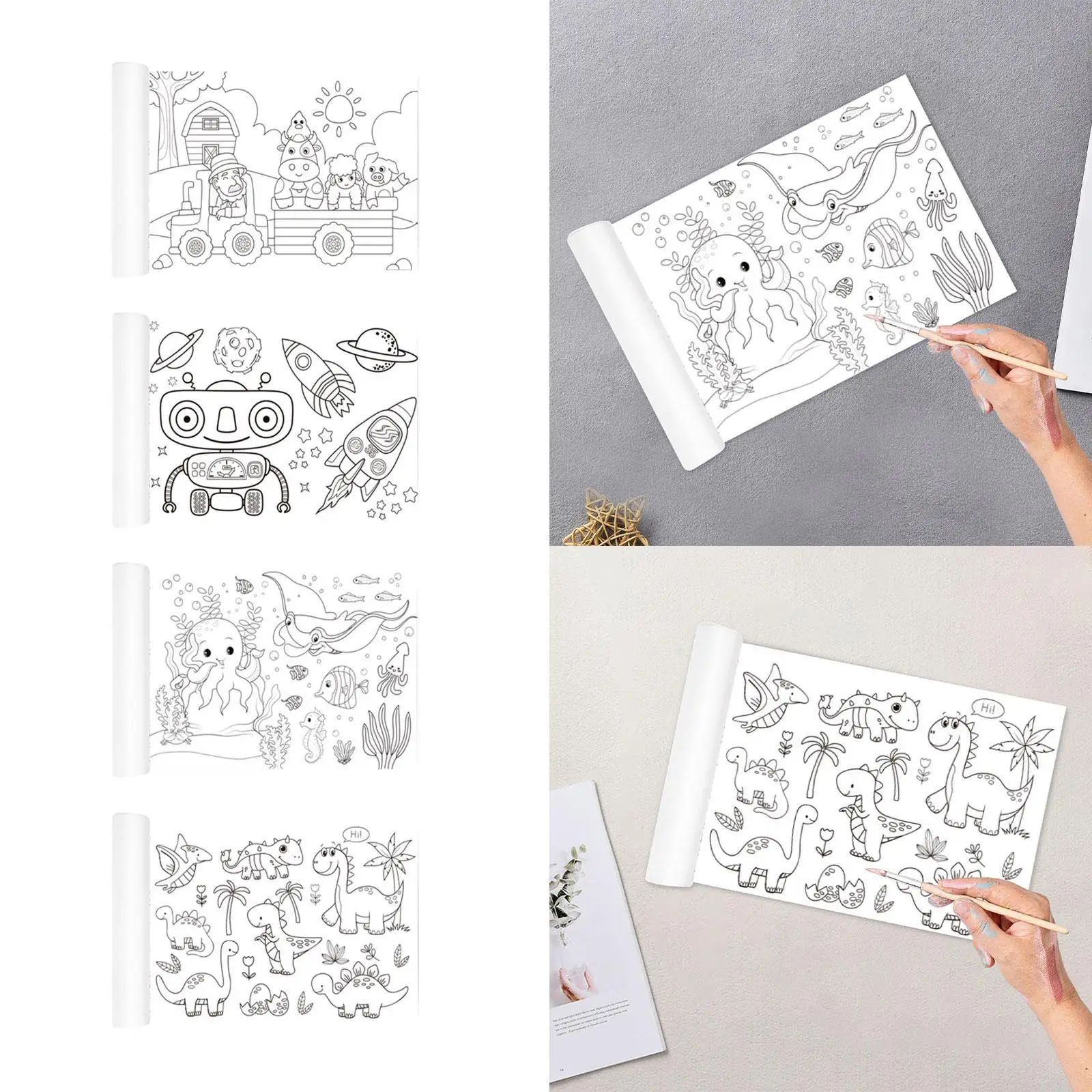 Drawing Roll for Kids, Brinquedos educativos, Livro de colorir, Papel para meninos e meninas