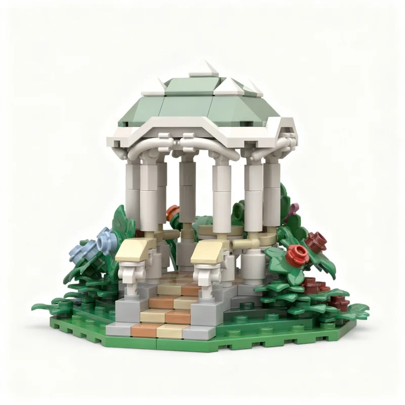 252pcs MOC Botanical Pavillon City Street Display Building Blocks Model Set Creative Build Collectible XL Toy Gift For Builders