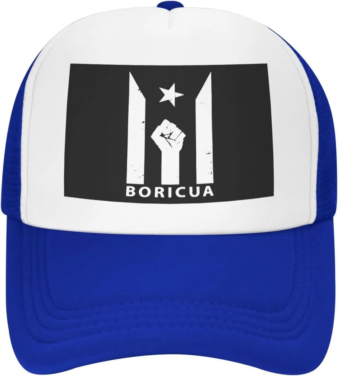 Boricua Puerto Rico Resist Fist Flag Trucker Hat Mesh Snapback Cap Unisex Casual Outdoor