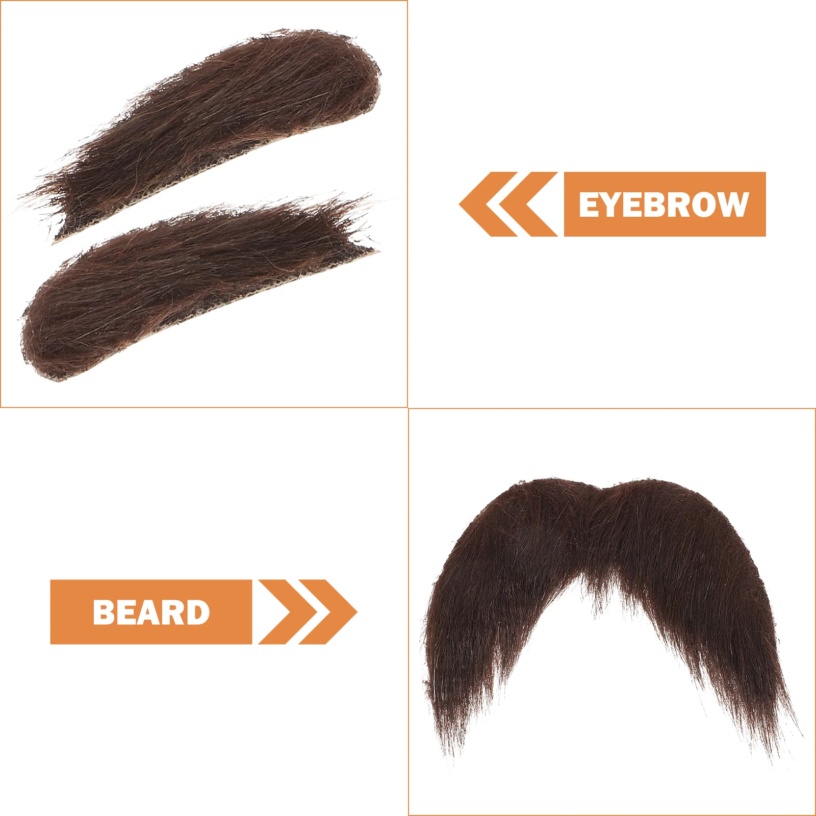 Black Headband Self-adhesive Beard Eyebrows Old Man Mustache Kit Cat Tail Boys Costume