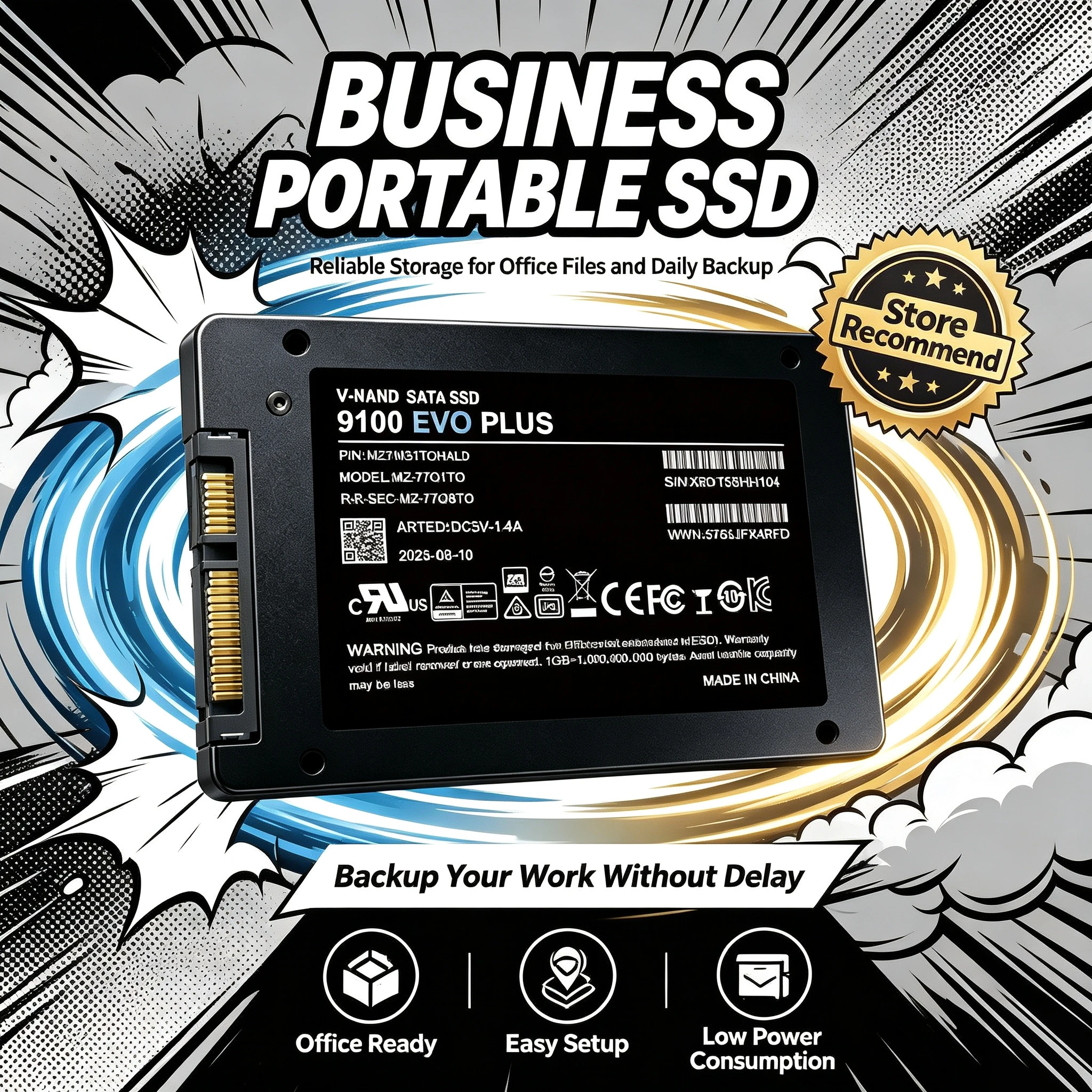 Original 9100 EVO Plus 2.5-Inch SATA III SSD, Inside Solid State Disk, 4TB/2TB/1TB/500GB, Storage Disk, Desktop, Laptop, PC.  