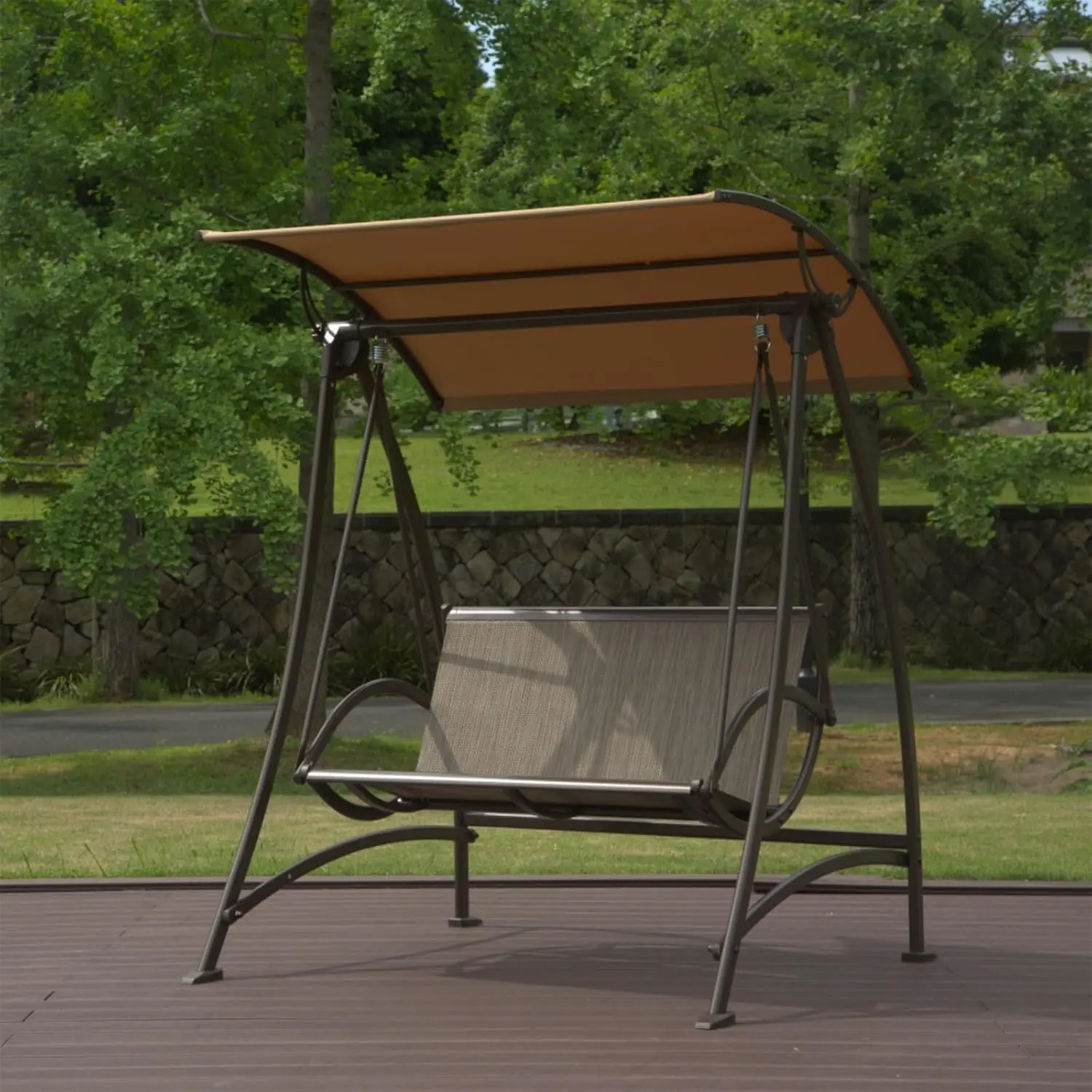 Sturdy Porch Swing with Heavy-Duty Spring Hook for Smooth Outdoor Use, Comfortable Hanging Swing with Adjustable, Customized
