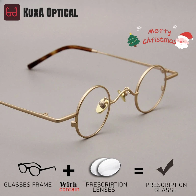 

KUXA Small Circular Design Optical Glasses Men Women Prescription Clear Lenses Myopia Hyperopia Reading Eyewear Anti Blue Light
