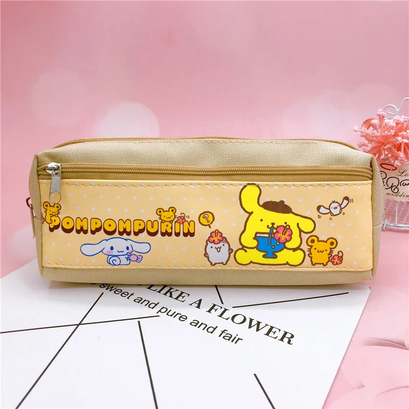 Zoete Kuromi Melody Anime Figuren Chikdren Speelgoed Cinnamoroll Tweedimensionale Anime Zak Cartoon Pompom Purin Etui Meisje Gift