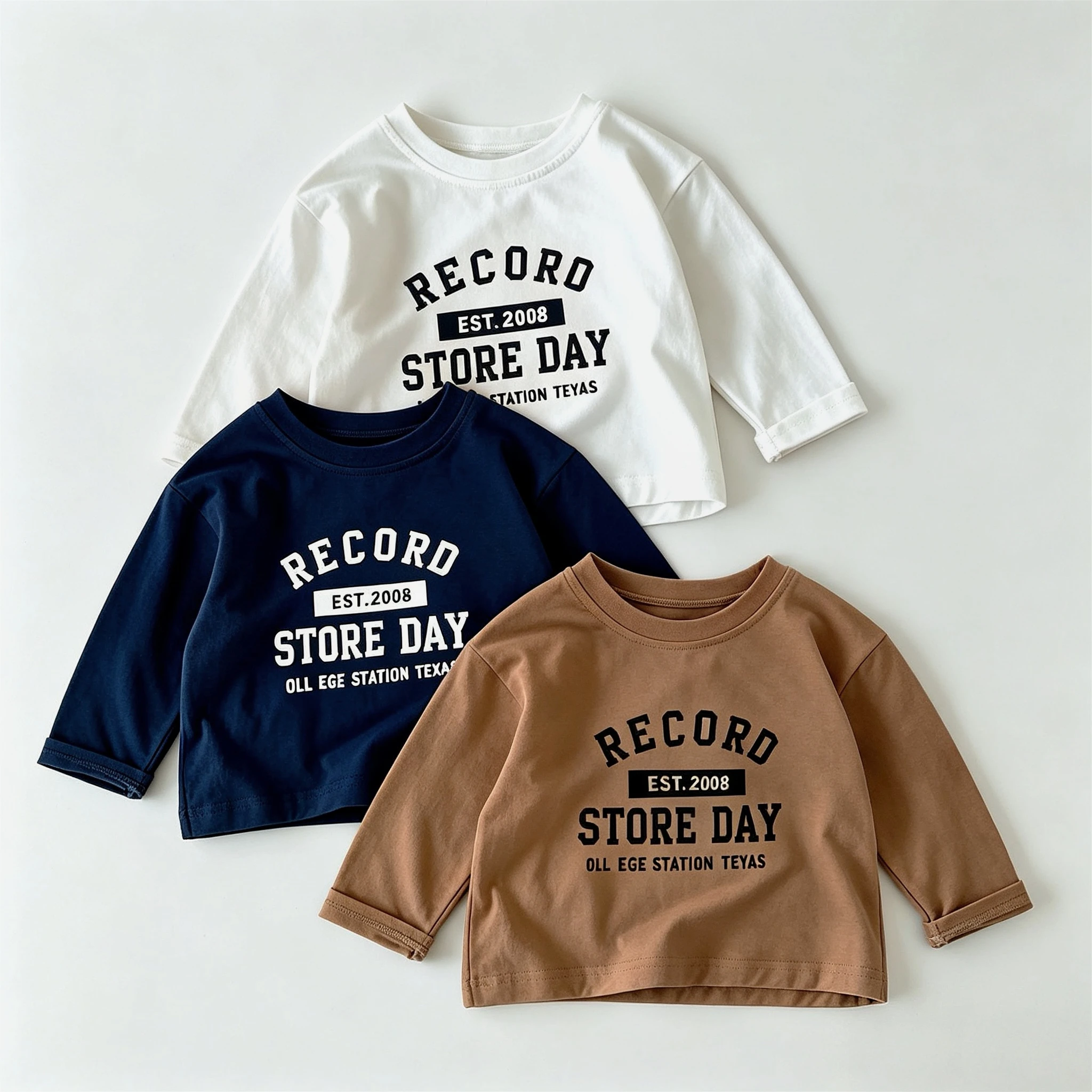 Printed Letters Baby Boy Clothes Autumn Long Sleeve T-shirt Tops Korean Casual Fashion Kids Base Shirt Round Collar Blouse 9m-7y