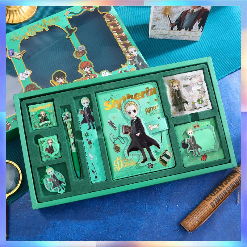 

Genuine Harry Potter Gift Box Movie Merchandise Malfoy Hermione Harry Potter Figure Notebook Gift Set Collectible Birthday Gift