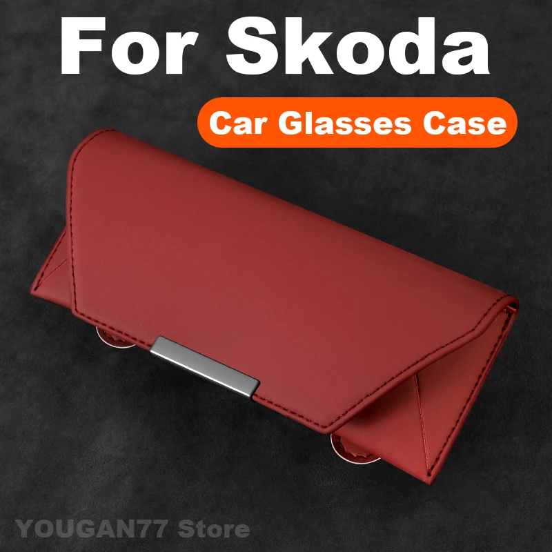 

Car Glasses Case For Skoda Octavia 2 Earoq Enyaq Coupe Kamiq Kodiaq PHEV Slavia Kushaq Fabia Superb Universal Car Glasses Frame