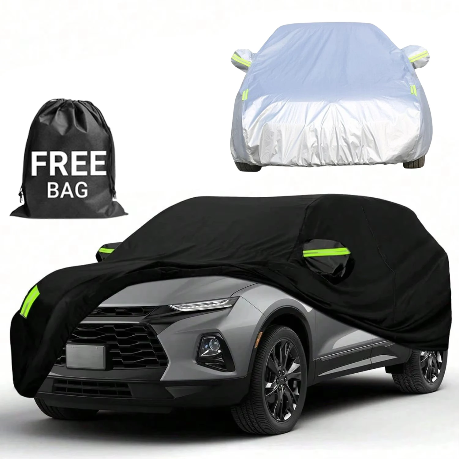 For Toyota RAV4 All-Weather SUV Car Cover Heavy Duty Snow Proof Sunshade UV Resistant Dustproof Reflective Strips Windproof Stra