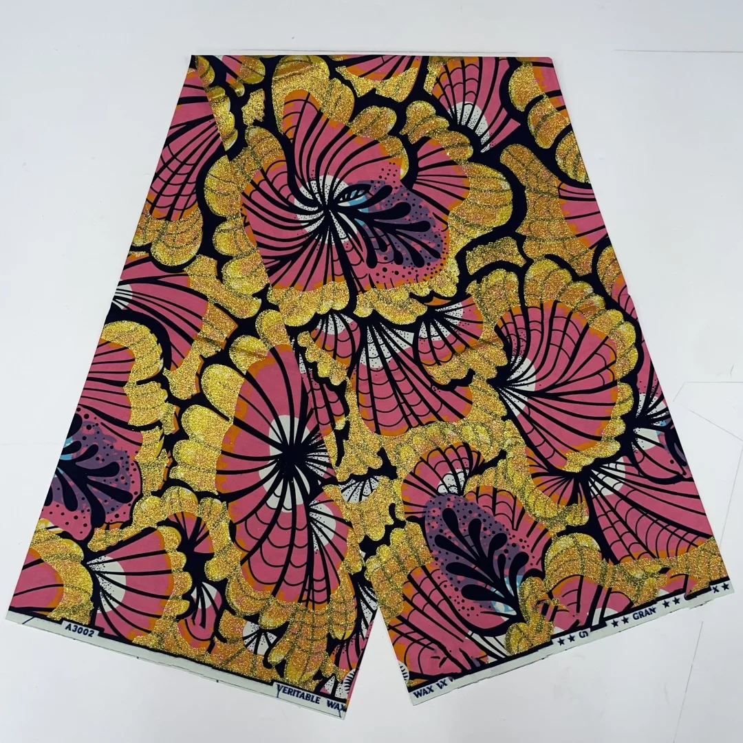 Telas de cera africanas nigerianas, envoltura de algodón con estampado Batik Ankara, alta calidad, Original, auténtico Material súper dorado T6, 2024