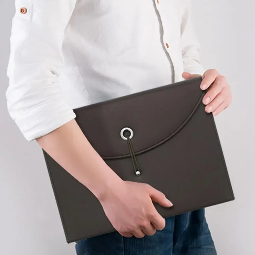 A4 PU Leather Document Organizer, Expansão De Pacote De Dados, Acordeão, Organizador De Documentos De Negócios, Pastas De Arquivo