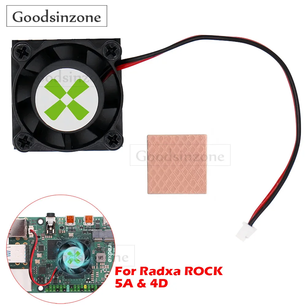 Radxa ROCK 5A & 4D Active Cooling Kit - PWM Aluminum Heatsink with Adjustable Cooling Fan for SBC Projects
