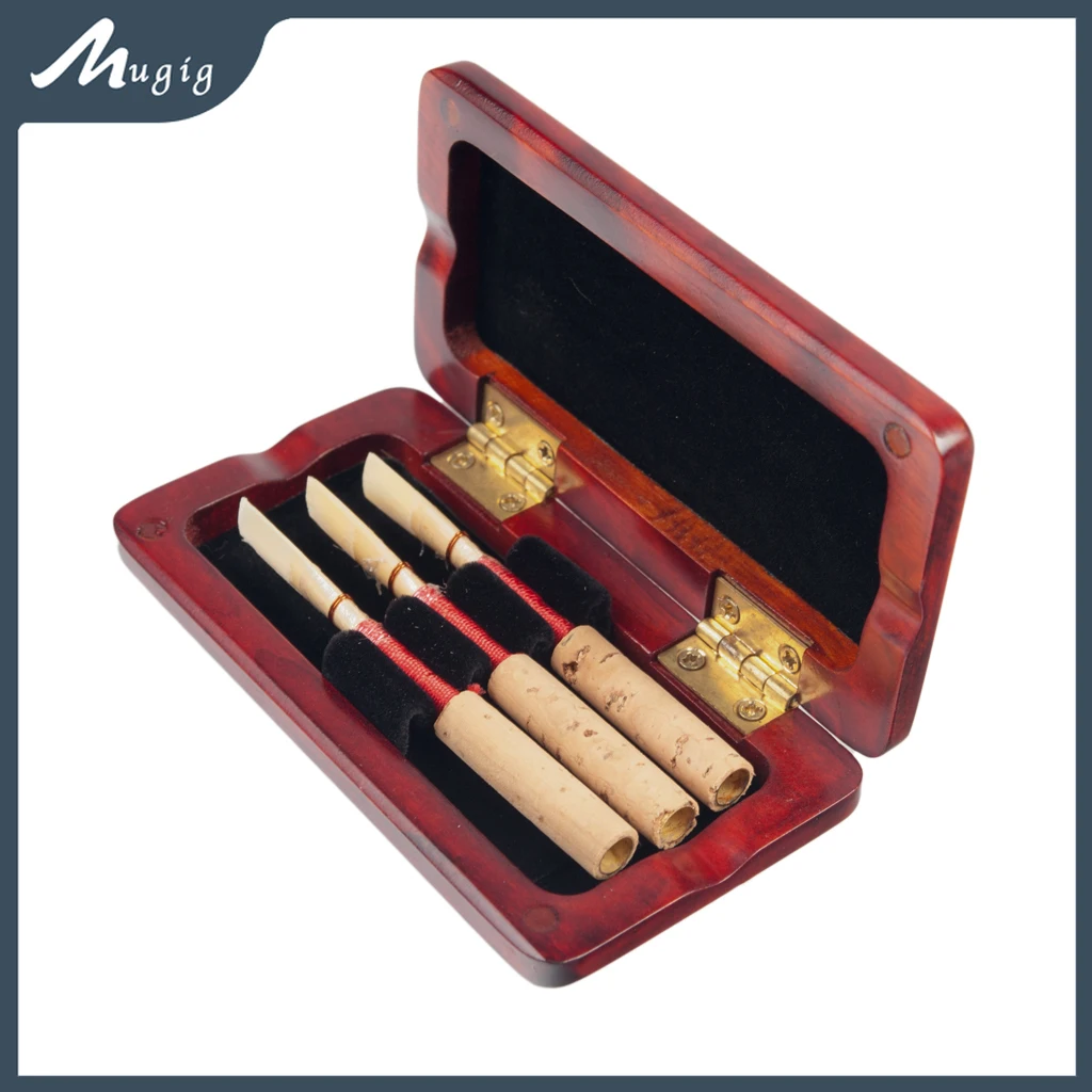 

Mugig Luxury Wooden Box Of 3PCS Strength Medium Handmade Oboe Reeds Woodwind Instruments Oboes Parts Replacement Accessories SET