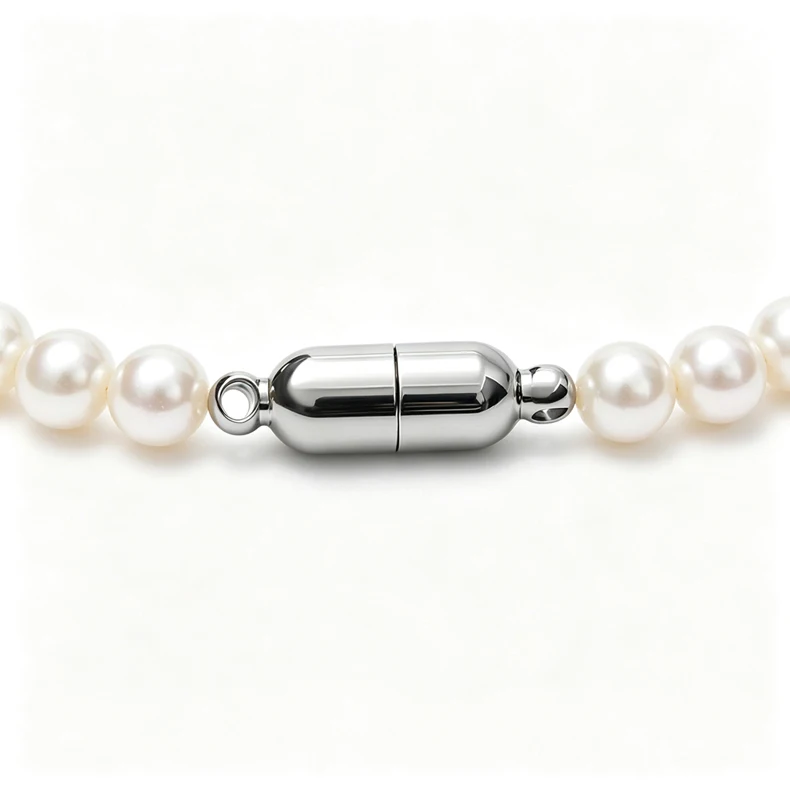 5/10Pcs Stainless Steel Grooved Cylinder Magnetic Clasps With Loops Strong Magnet Connector For Pearl Bracelet Necklace Jewelry view 6