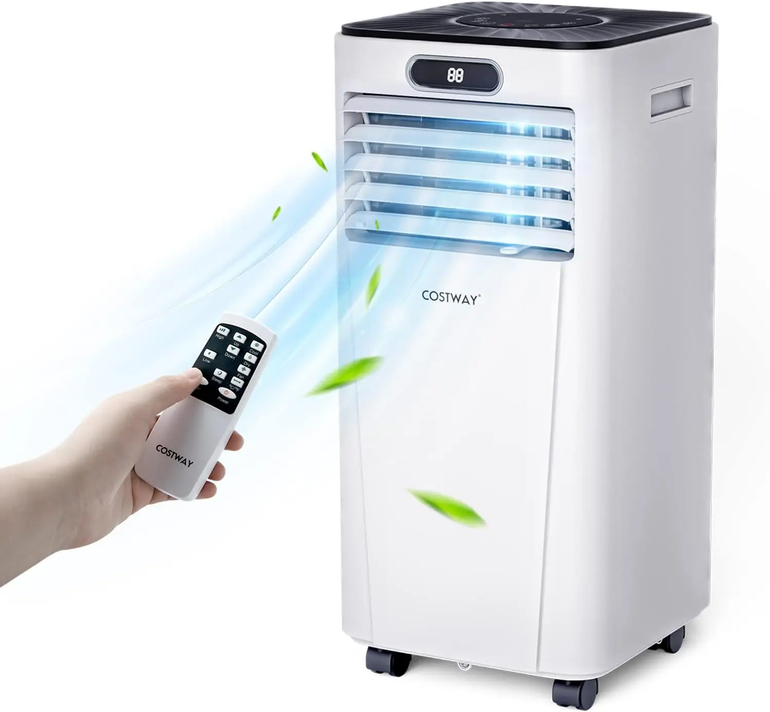 Portable Air Conditioner, 10000BTU Air Cooler with Drying, Fan, Sleep Mode, 2 Speeds, 24H Timer Function, Remote Control