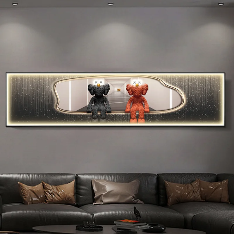 Violent Bear Modern Living Room LEDLight Mural Night Light Bedside Decoration Painting Living Room Sofa Background Wall Painting