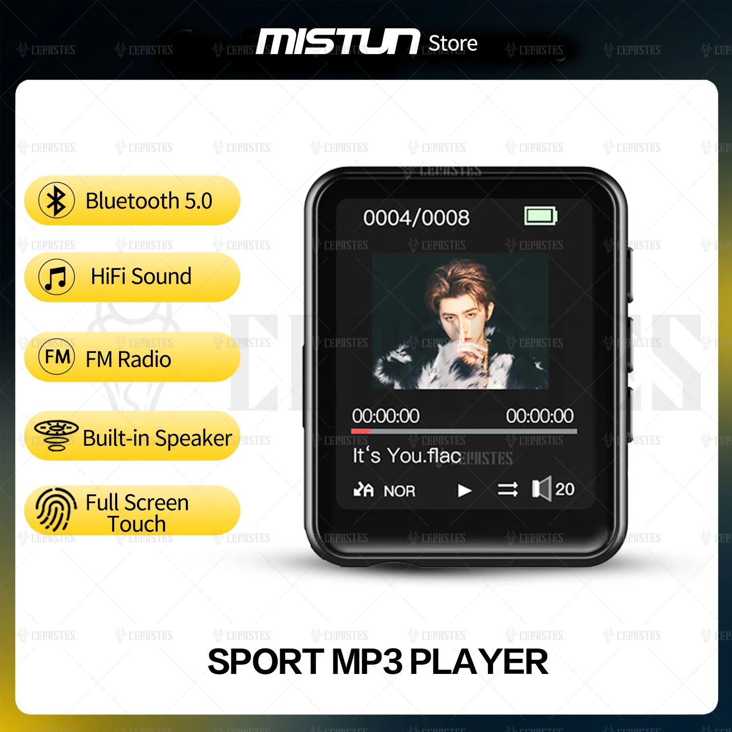 

Mp3 проигрыватель, с полносенсорным экраном, 1,8 дюйма, bluetooth, с функцией записи музыки, без потерь качества, Hi-Fi, mp4, динамик, FM, с шагомером, часами