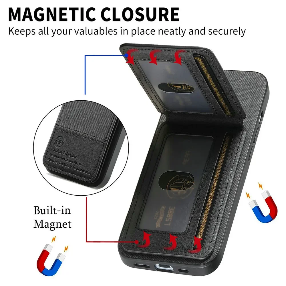 Flip Wallet Card Slot Ständer Halter Fall für Motorola Edge 60 50 Fusion 60S 40 Neo Moto G 2025 G85 G75 Leder stoßfest Abdeckung – Detail 2