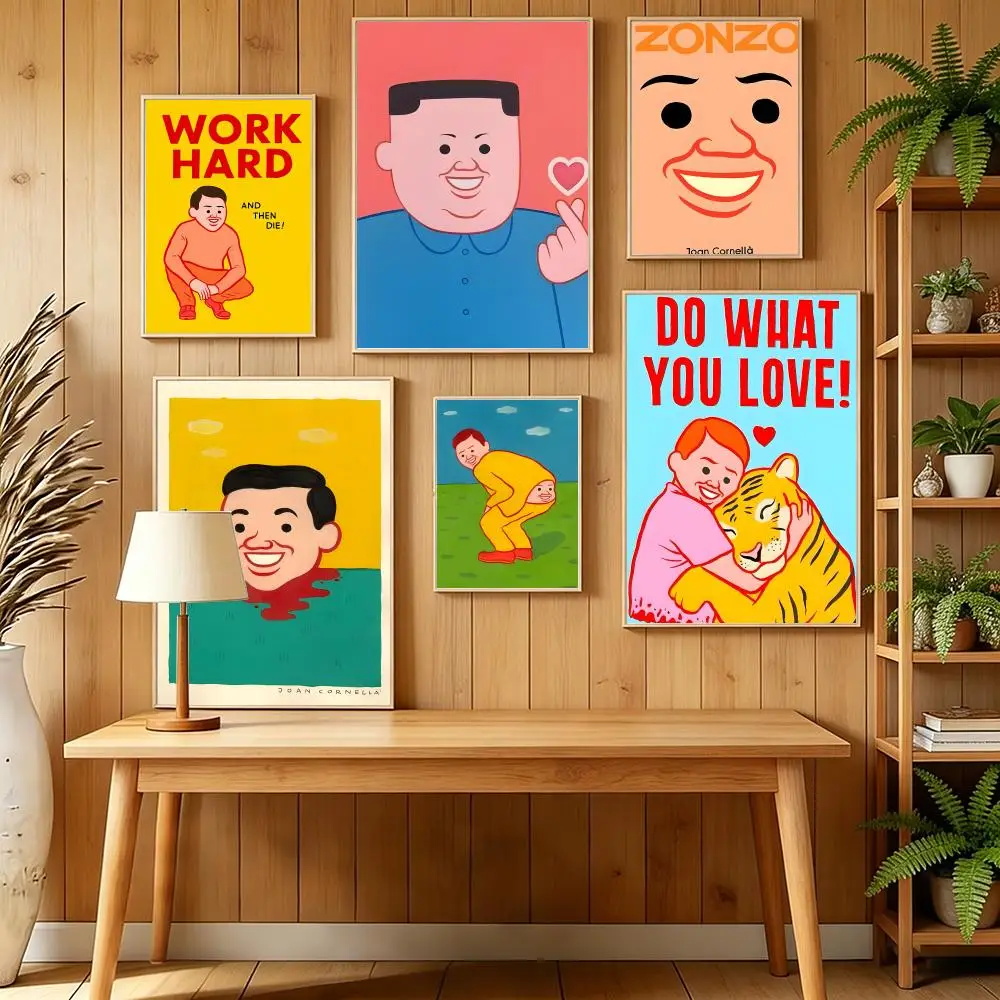 Funny Art Joan C-Cornella Painting Calligraphy Canvas Wall Art for Bedroom & Living Room Decor | Home Gift Painting