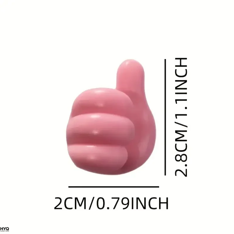 10Pcs Thumb-Shaped Cable Organizer Storage Clips No-Drill Adhesive Hooks Plastic Perfect for Charging Cables Cord Holder