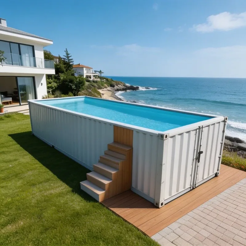 Portable Container Pool Modular Pool Viewing Window Design Landscape Courtyard Pool Customized Exterior Color