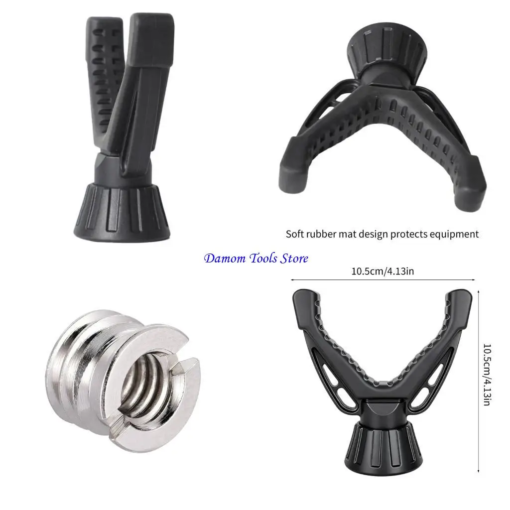 57BE Tripod Mount Head Featuring 360 Horizontal Panning Rubber Pad and 3/8 to 1/4 Nut Adapter for Multiple Device