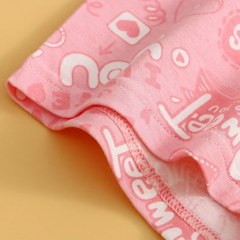 Men Trunks Pink Cartoon Printed Underwear 3D Crotch Boxer Cotton Breathable Underpants Mens Cute Knickers Arrow Panties