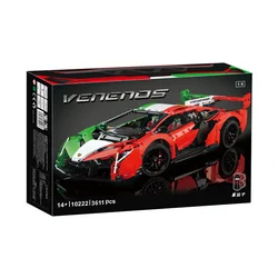 IN STOCK 3611pcs 1:8 MOC Technical Sports Car Veneno Building Blocks Bricks Model Toys for Boys Christmas Gift Set