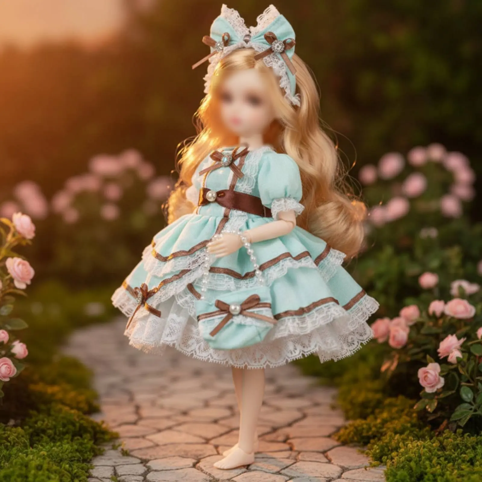 

Bjd Doll Dress Set Matching Accessories Lolita Doll Dress Outfit Bow Feature Vintage Inspired