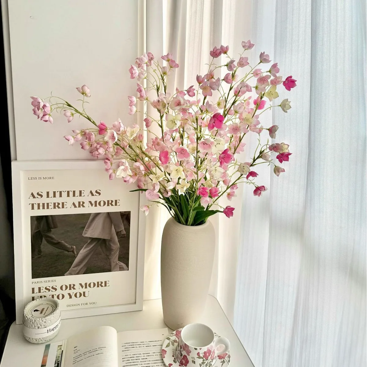 96 سنتيمتر 2 متشعب جرس السحلية زهرة اصطناعية الرياح الرنين زهرة باقة فرع طويل غرفة المعيشة المنزلي حفل زفاف الديكور #3